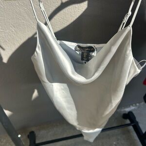 House of Harlow 1960 Silver Satin Top